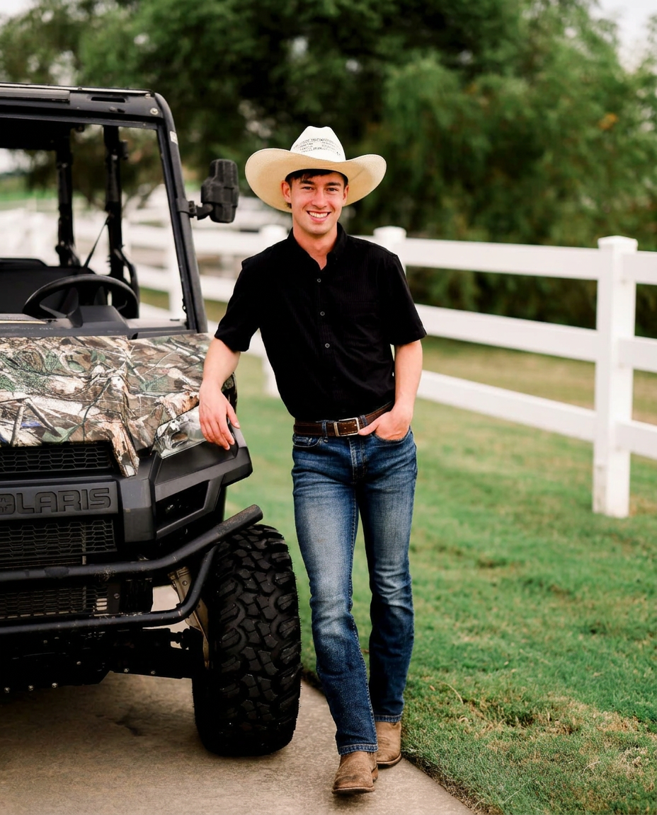 Corbett Campbell wearing a cowboy hat